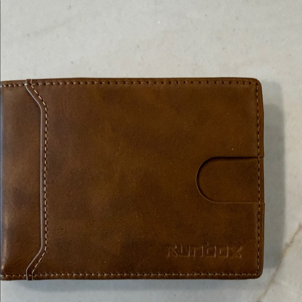 Slim Brown Leather Card Holder - Minimalist Men's Wallet